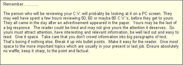how to write your cv - think about the reader