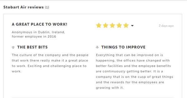 company review of the month stobart air irishjobs career advice